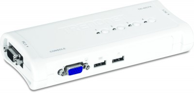 Switch KVM TRENDnet, VGA, 1,8 m, Azul, 4